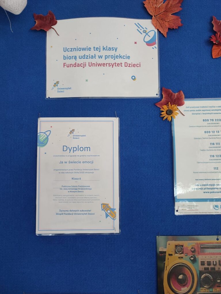 Projekt „Ja w świecie emocji” w klasach VI i VII